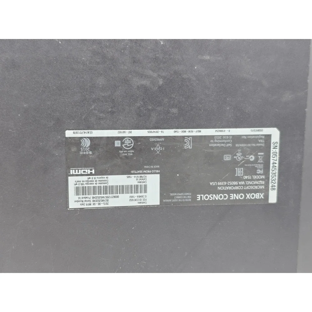 Microsoft Xbox One Replacement Console 1540 -‎ 500gb Console Only - WORKS